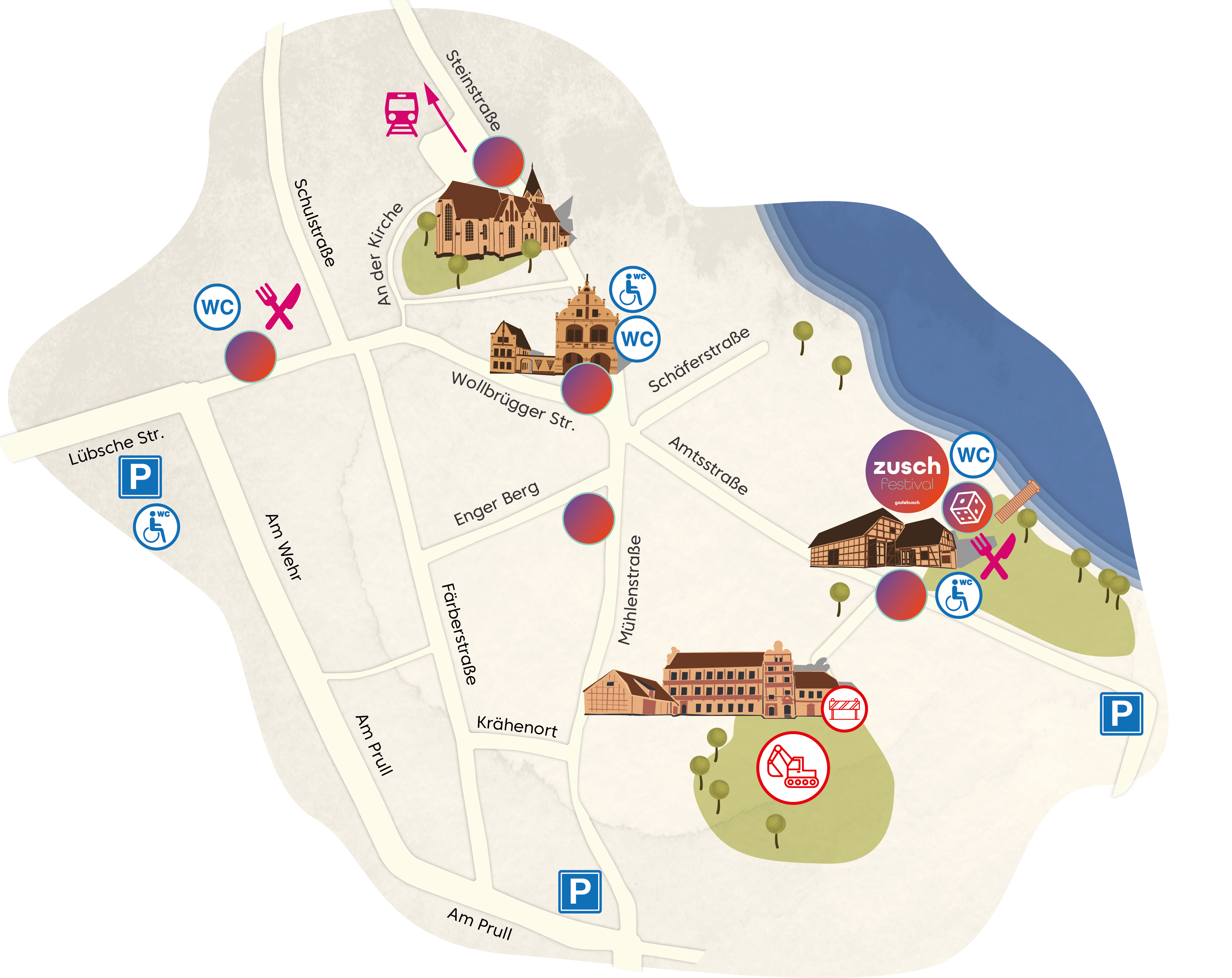 Karte Stadt Gadebusch Kulturnacht